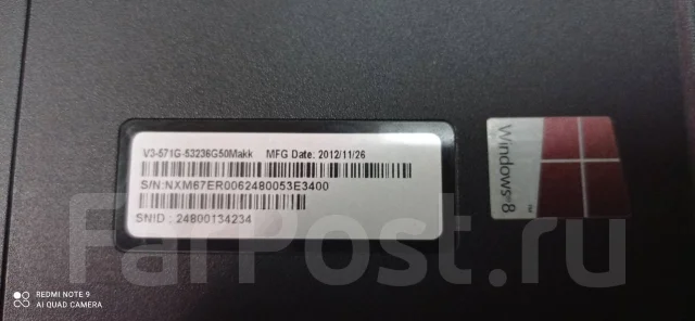 Acer Aspire V3-571G. 15.6", 2,5����, ��� 8 ��, ���� 500���, WiFi: 1, Bluetooth: 1, ����������� �� 2��. ����