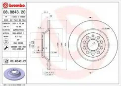���� ��������� ������ audi a6 Brembo 08.8843.21 Vag: 4F0615601E Audi A6 (4f2 C6). Audi A6 Avant (4f5 C6). Audi A6 ����� (4f2 C6) 08884321 ����