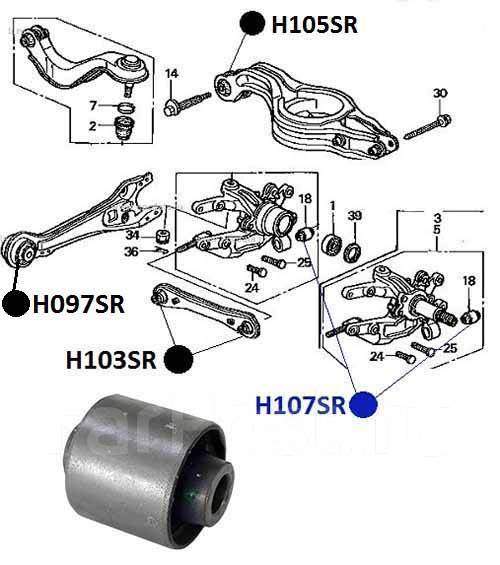 схема сайлентблоков задней подвески