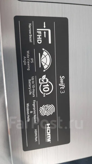 Acer Swift 3 SF314-41. 14", 2,6����, ��� 4 ��, ���� 128���, WiFi: 1, Bluetooth: 1, ����������� �� 10��. ����