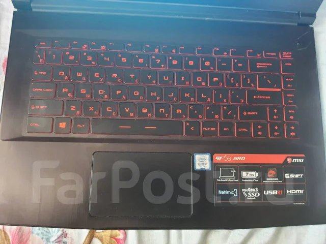 MSI GF63 8RD. 15.6", 2,2����, ��� 8 ��, ���� 1 000���, WiFi: 1, Bluetooth: 1, ����������� �� 7��. ����