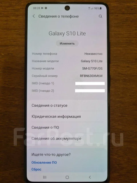 Samsung Galaxy S10 Lite. �/�, ������, 4G LTE, Dual-SIM, NFC ����