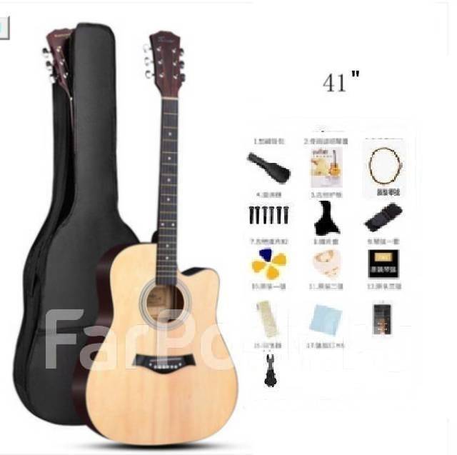 Новая эстрадная акустическая гитара 41" + набор гитариста - Струнные и ...