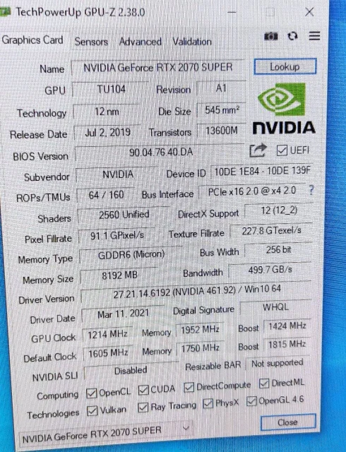 GeForce RTX 2070 Super ����