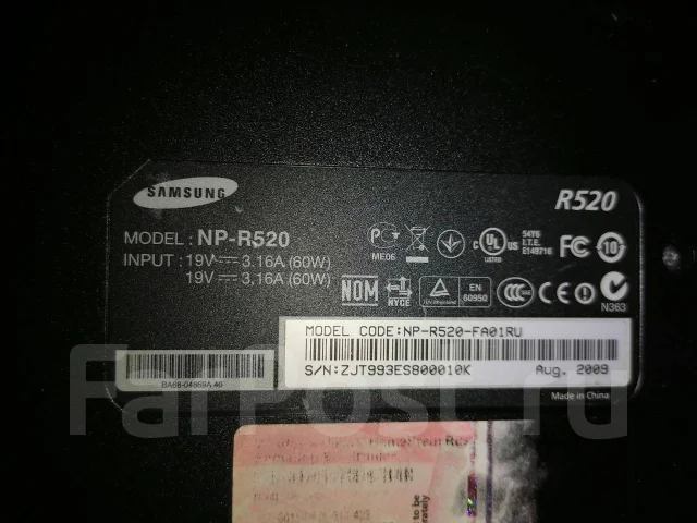 Samsung R520. ��� 1024 ��, WiFi: 1, Bluetooth: 1 ����