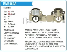 ��������� ���������� Mazda MPV, P D UTM RM3465A ����