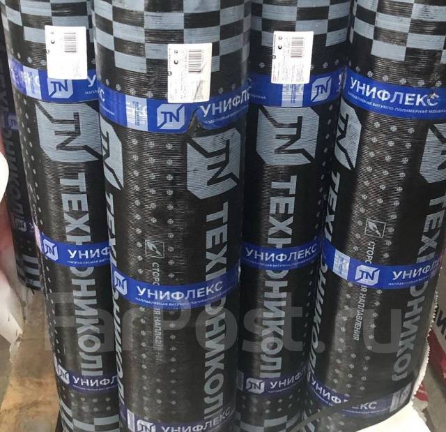 гидроизоляция технониколь унифлекс эпп 10 м2. /38кг. унифлекс эпп (2,8мм, 10*1м). техноэласт экп сланец серый. бикрост ткп технониколь сланец серый 10м2.