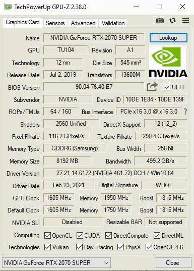 GeForce RTX 2070 Super ����