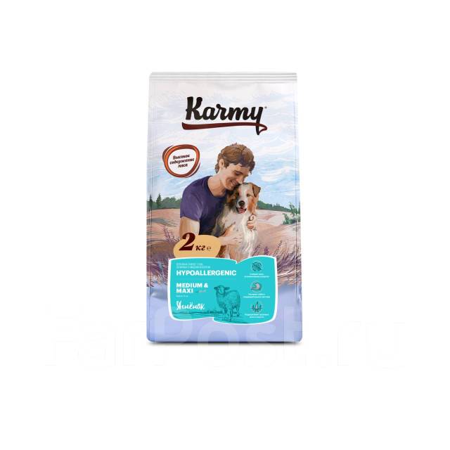 Корм "Karmy" Гипоаллергенный Медиум и Макси Ягненок 2 кг, собак, в ...