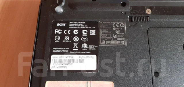 Acer Extensa 5635ZG. 15", 2,5����, ��� 4 ��, ���� 500���, WiFi: 1, ����������� �� 1��. ����