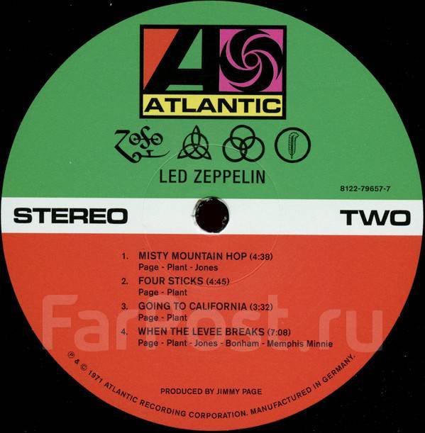 Виниловая пластинка Led ZeppelinLed Zeppelin IV 1971 eu запечатан