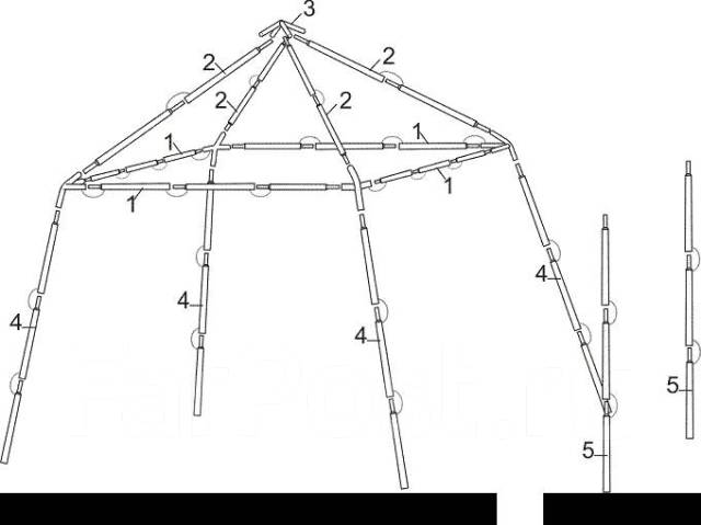 Схема сбора шатра из трубок