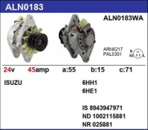 ��������� Isuzu Engines E120 / DH100 / 6BB1 / 6HH1 / 6HE1 / 6BG1 / 4D95 / 4BC2, 24v 45A Krauf ALN0183LP ����