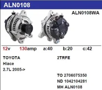 ��������� Toyota 2TR, Land Cruiser Prado 2.7 2TR-FE 2002-2007, 130A KR Krauf ALN0108ZD ����