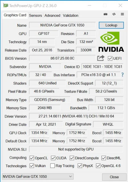 GeForce GTX 1050 ����