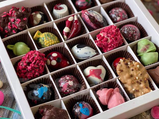 Шоколадные конфеты из бельгийского шоколада ручной работы 25 конфет, в ...