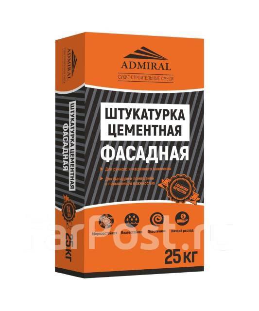 Штукатурка цементная фасадная Admiral 25 кг, в наличии. Цена: 349₽ во ...