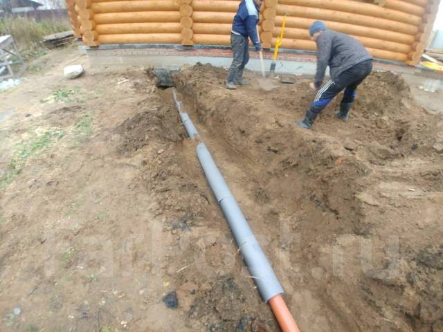 Планировка участка. Дренаж. Отсыпка участков. Септик в Находке