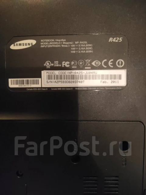 Samsung R425. 14", 2,1����, ��� 3072 ��, WiFi: 1, Bluetooth: 1 ����