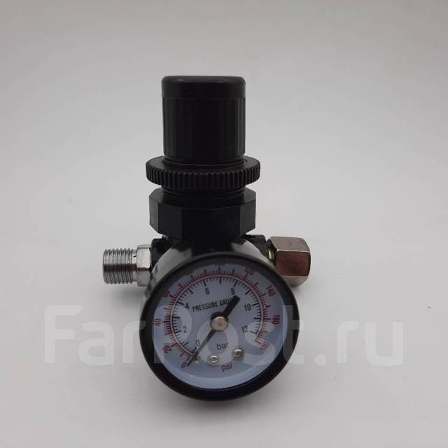Регулятор давления для компрессора большой с манометром, выходы 1/4 ...