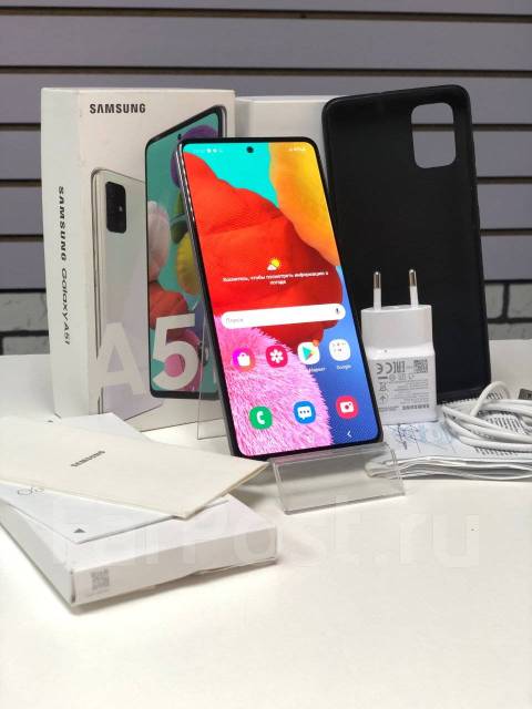 Смартфон Samsung Galaxy A51 64GB, 6.50", моноблок, белый, 4G LTE, Dual ...