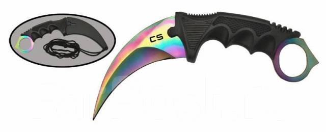 Как выглядит настоящий керамбит Нож Керамбит Градиент CS GO пластик чехол Сталь-420 (CS008), новый, в наличии. Ц