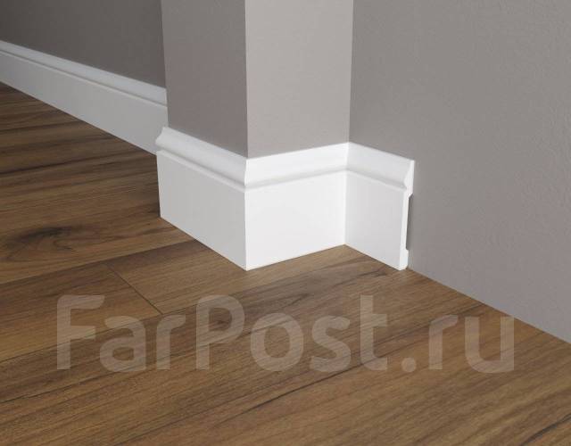 Плинтус напольный белый из дюрополимера DD004 Decor-Dizayn, в наличии ...