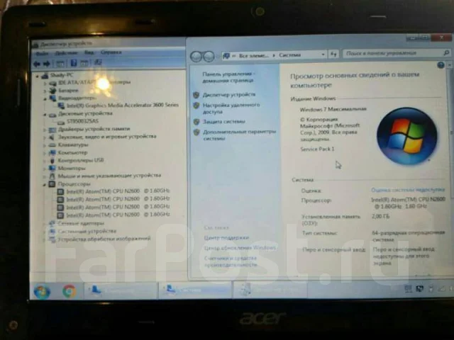 Acer Aspire One D270-268kk. 10.6", 1,6����, ��� 2048 ��, ���� 500���, WiFi: 1, Bluetooth: 1, ����������� �� 4��. ����