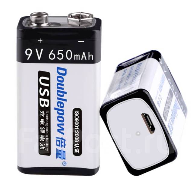 Аккумулятор Крона 9v li-ion Doublepow 650mAh, новый, в наличии. Цена ...