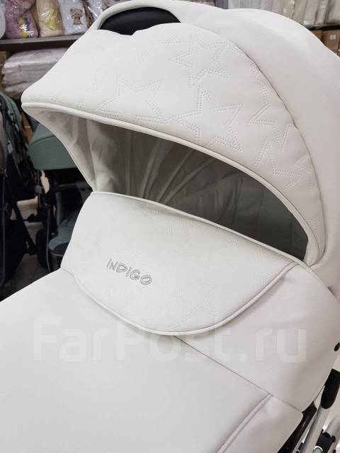 Коляска 2 в 1 Indigo 18 Special Plus 14" (is 1 белая кожа), новый, в ...