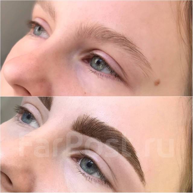 Окрашивание Бровей+Коррекция воском, ламинирование ресниц/бровей во ...