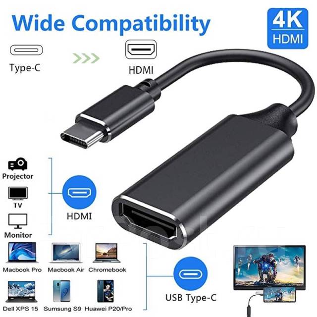 Кабель-переходник USB Type C (папа) на HDMI (мама) 4К*2К, новый, под ...