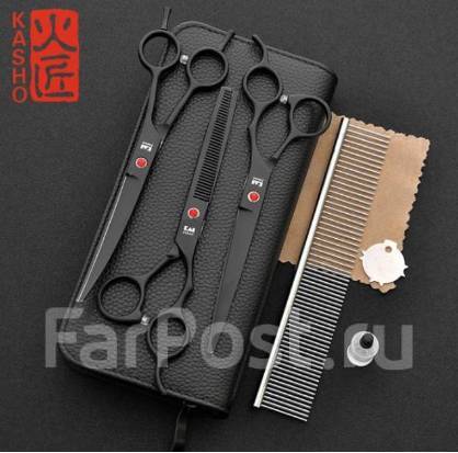 Ножницы для стрижки животных(набор грумера). Сталь Япония, собак, кошек ...