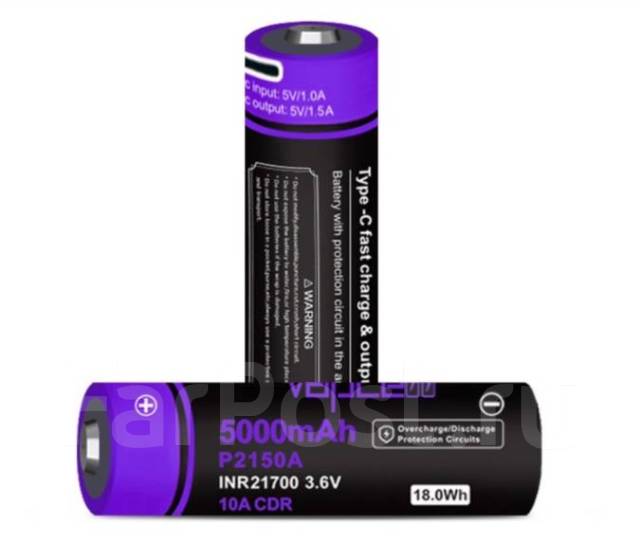 Аккумулятор литий-ионный Li-Ion Vapcell P2150A INR 21700 5000mah 10A ...