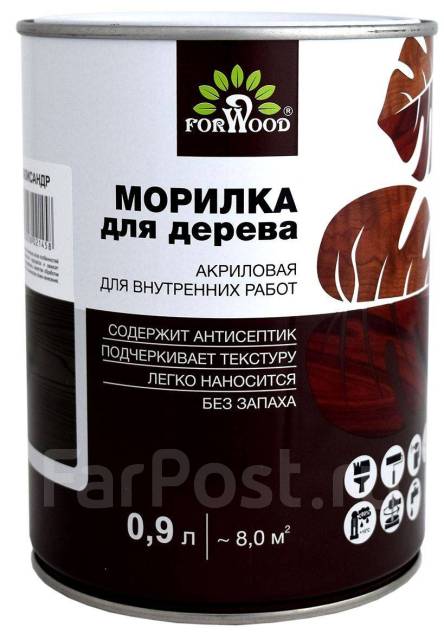 Морилка акриловая лессирующая для дерева вишня 0,9л - Лакокрасочные ...