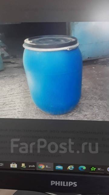 Продам Бочка пластиковая 227 л, б/у, в наличии. Цена: 3 500₽ во ...