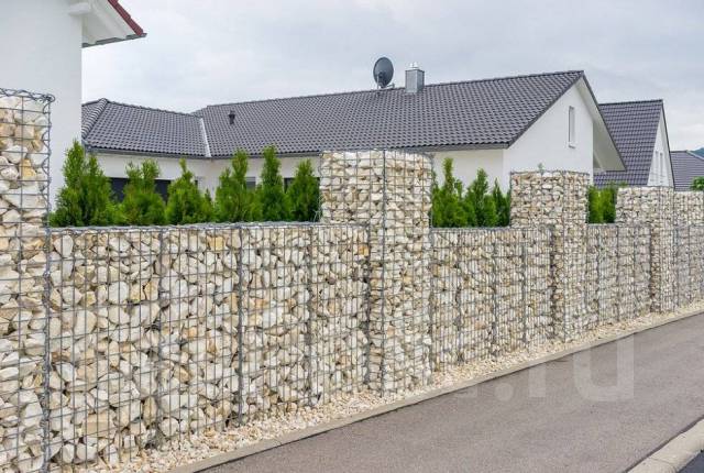 Благоустройство. Габионы. Монтаж габионов. Заборы из габиона брусчатка ...