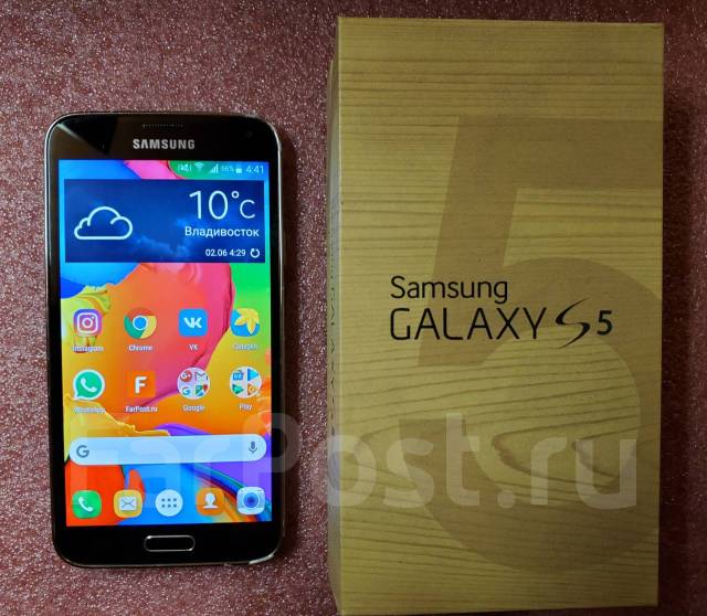 Смартфон Samsung SM-G900F Galaxy S5 LTE 16 ГБ, 5.10", моноблок, золотой,  3G, 4G LTE, NFC, б/у, в наличии. Цена: 2 999₽ во Владивостоке