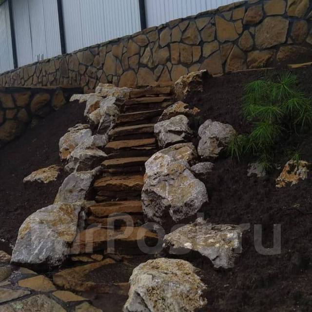 Укладка плитняка. Свой камень. Лестницы из плитняка. Облицовка ...