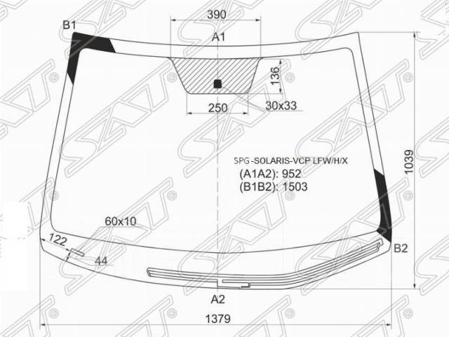 Стекло лобовое с обогревом щеток hyundai solaris kia rio 4 5d 10 17