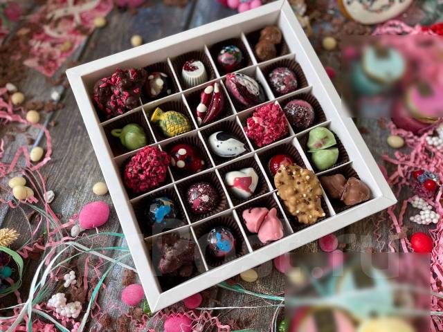 Шоколадные конфеты из бельгийского шоколада ручной работы 25 конфет, в ...