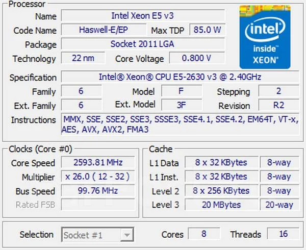 Intel Xeon E5-2630 v3. ��� ����� �� ������������ ����