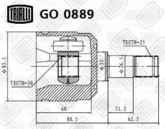���� ���������� Hyundai Elantra III 00-, Lantra II 95-, Coupe VI 96- (����/����) Trialli GO0889 GO0889 ����