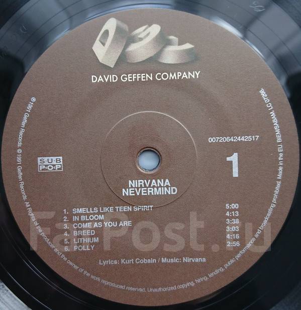Виниловая пластинка Nirvana – Nevermind 1991 eu запечатан, новый, в ...