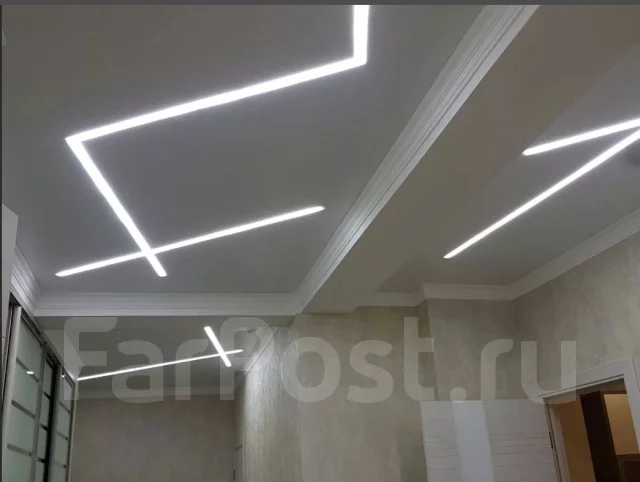 Монтаж, демонтаж натяжных потолков. Слив воды во Владивостоке