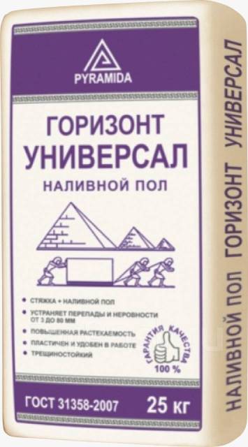 Наливной пол «Горизонт универсал», 25кг, в наличии. Цена: 362₽ во ...