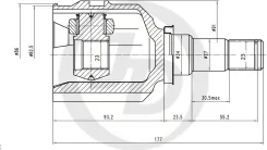 ���� ���������� TO504 LH / RH Corona / Carina / Spacio / Corolla ae JCN0308 ����