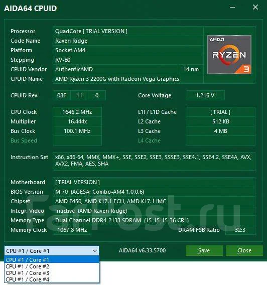 AMD Ryzen 3 2200G ����