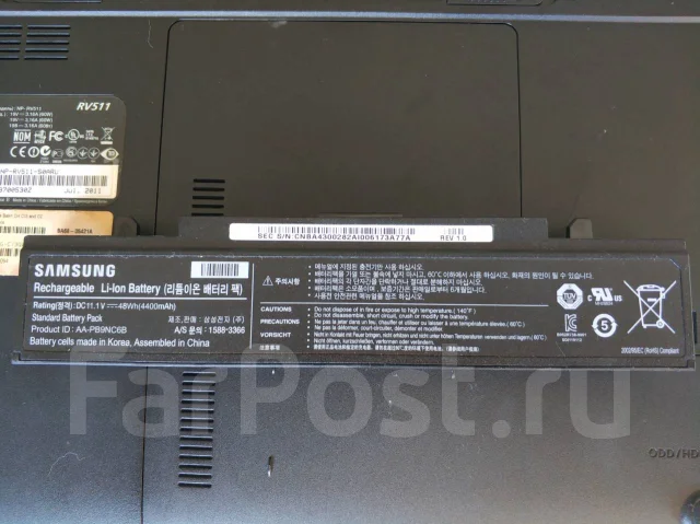 Samsung RV511. 15.6", 2,1����, ��� 4 ��, ���� 250���, WiFi: 1, Bluetooth: 1, ����������� �� 1��. ����