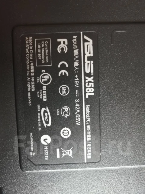 Asus X58L. 15.4", WiFi: 1, Bluetooth: 1 ����